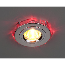 Точечный светильник с красной светодиодной подсветкой Elektrostandard 2020/2 SL/LED/RD (хром / красный)